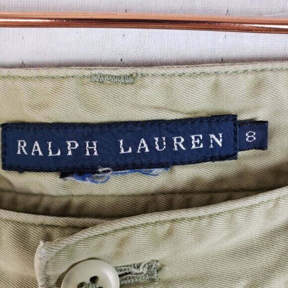 Ralph Lauren Blue Label Wide Leg Pants Button Fly size 8 Women's Green Y2K - Picture 4 of 11